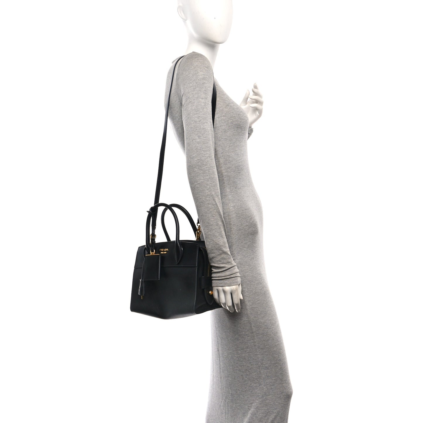 Saffiano City Calfskin Small Esplanade Black