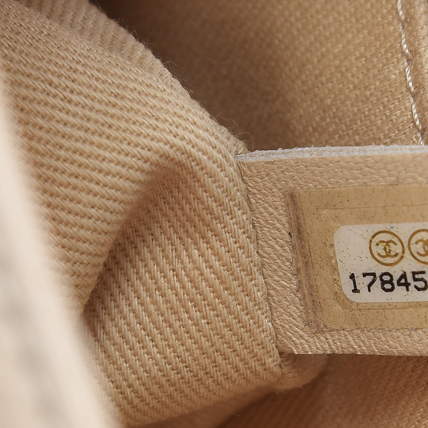 Glazed Calfskin Quilted Large Boy Flap Beige