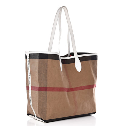 Burberry Coated Canvas Mega Check Sketchbook Large Reversible Doodle Tote White 6 of 27