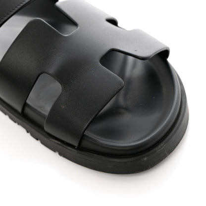 Hermes Calfskin Womens Chypre Sandals 39.5 Black 12 of 12
