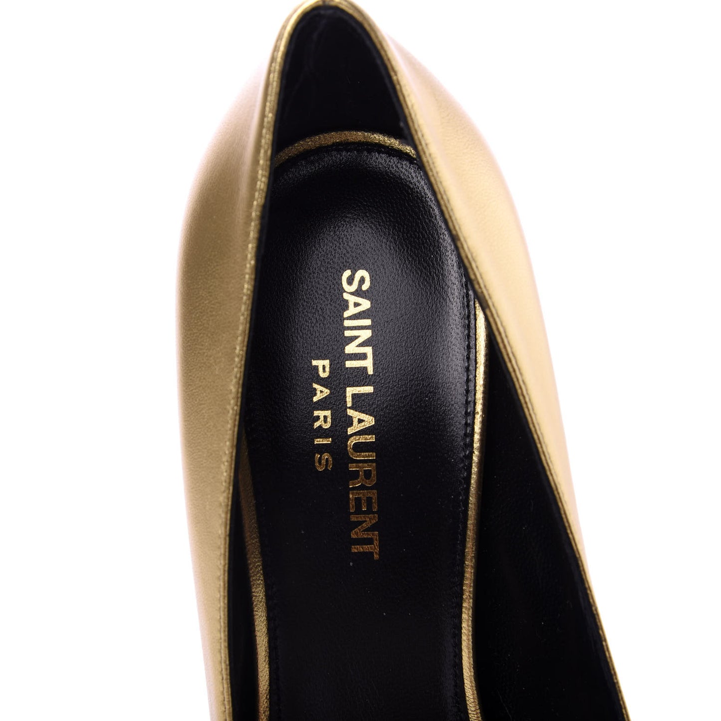 Metallic Calfskin Opyum 85 Pumps 38 Oro