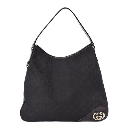 Gucci Monogram Medium New Britt Hobo Black 1 of 11