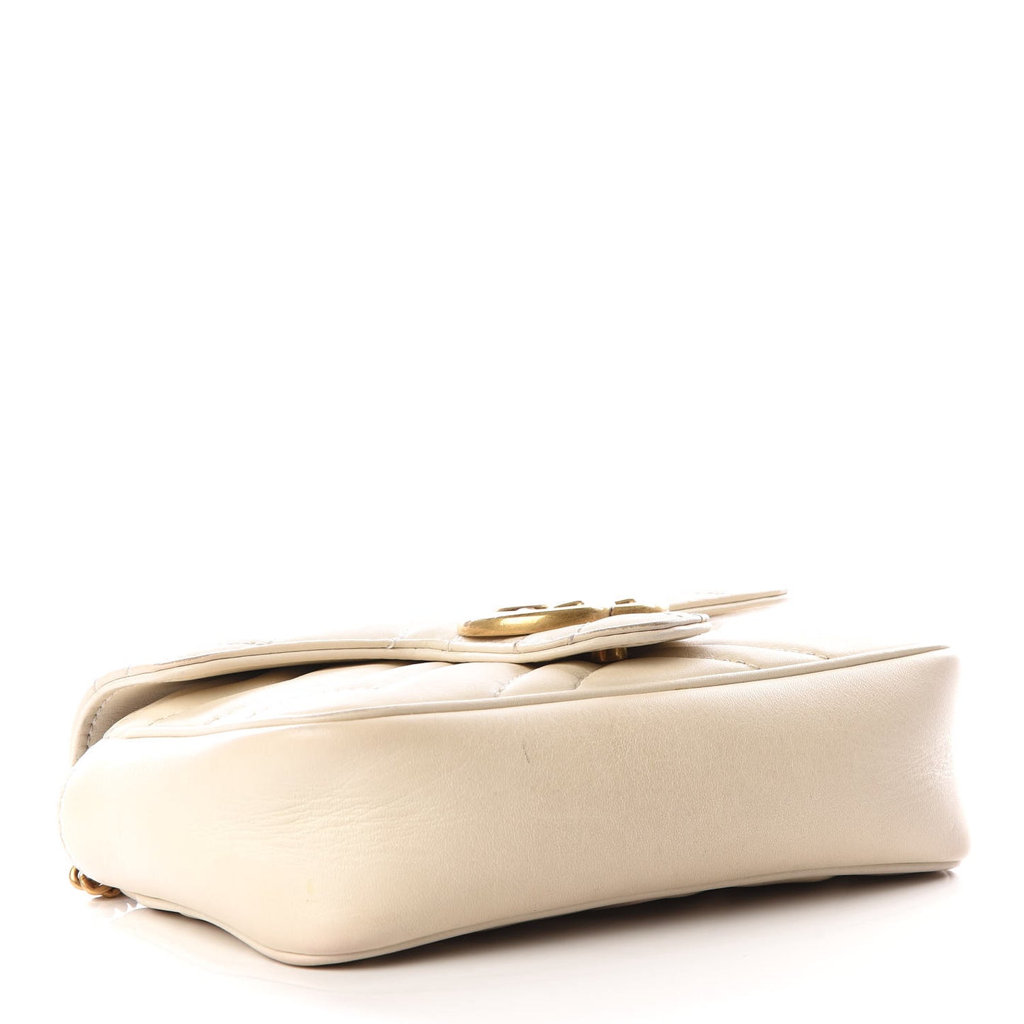 Calfskin Matelasse Super Mini GG Marmont Shoulder Bag White