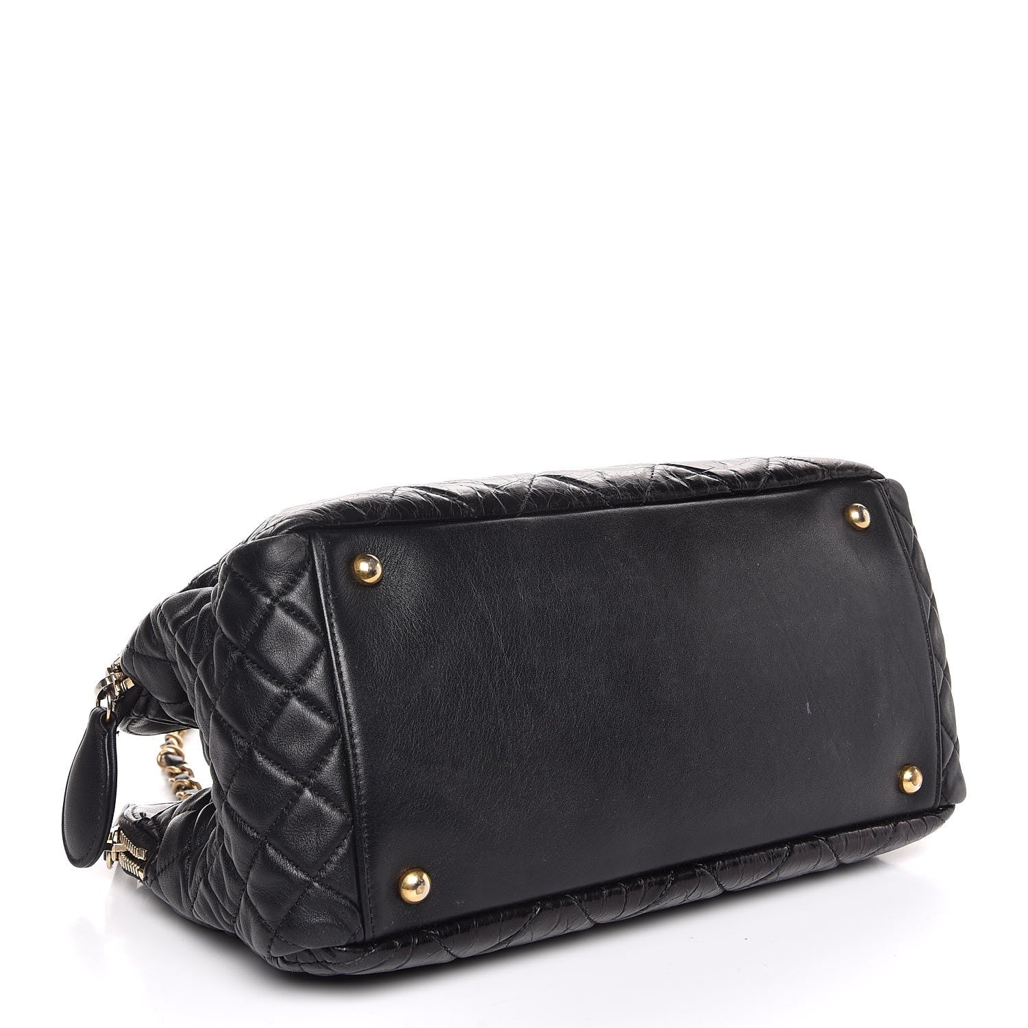 Chanel Glazed Calfskin Quilted Mademoiselle Tote Black 4 of 12