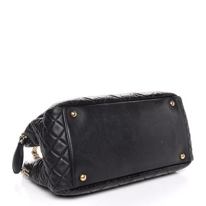 Chanel Glazed Calfskin Quilted Mademoiselle Tote Black 4 of 12