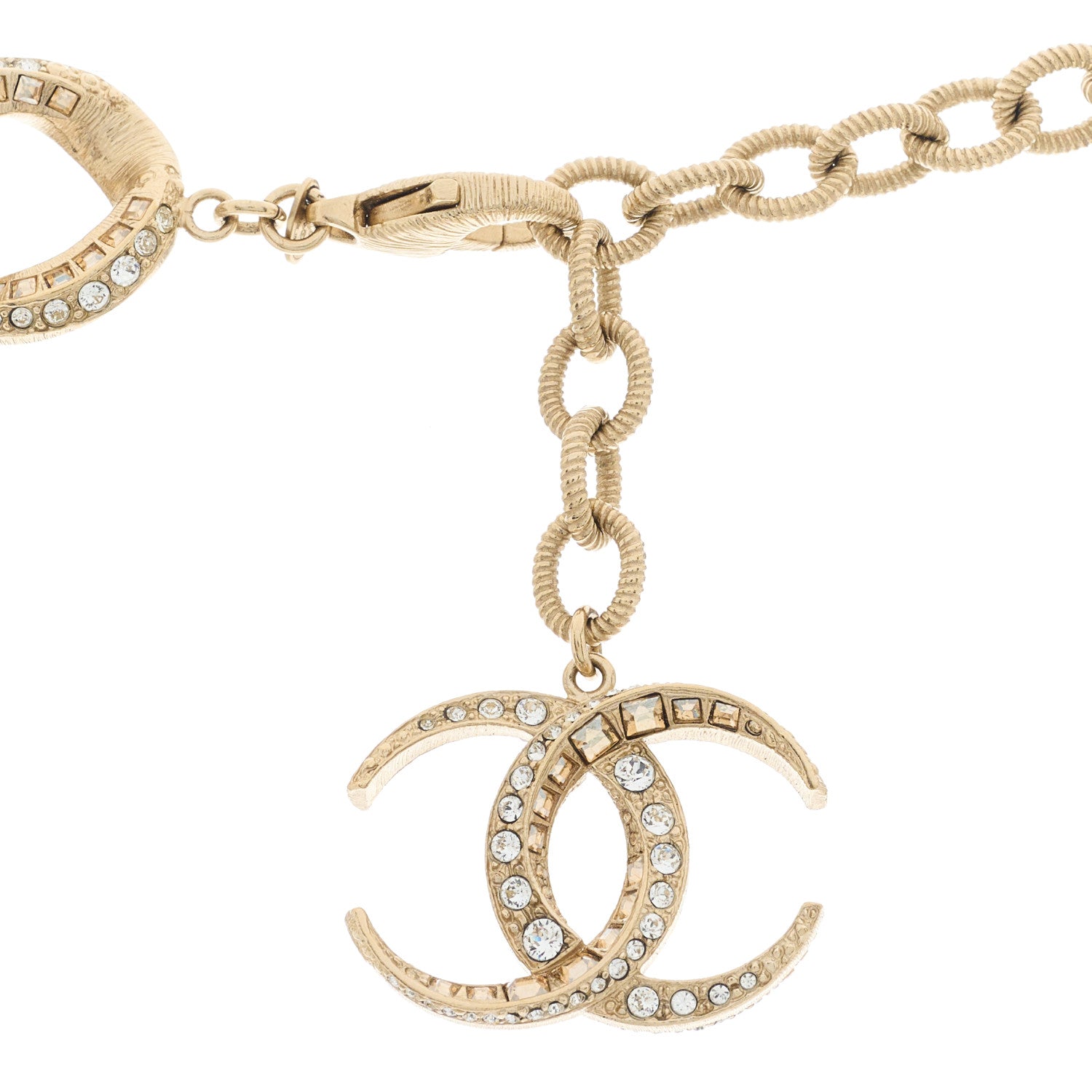 Chanel Baguette Crystal Moon CC Choker Necklace Gold 4 of 5