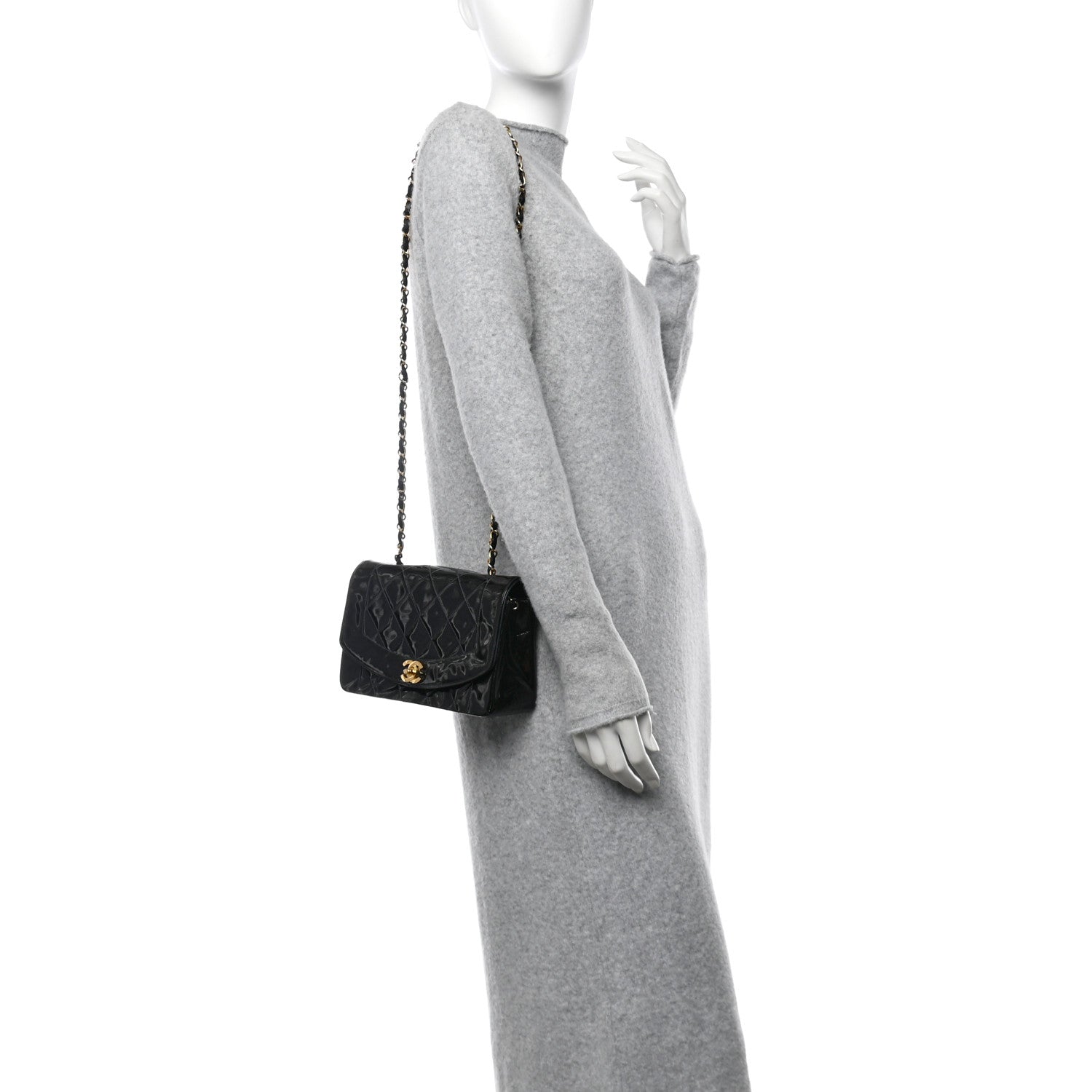 Chanel Patent Lambskin Quilted Small Single Flap Navy 2 of 10