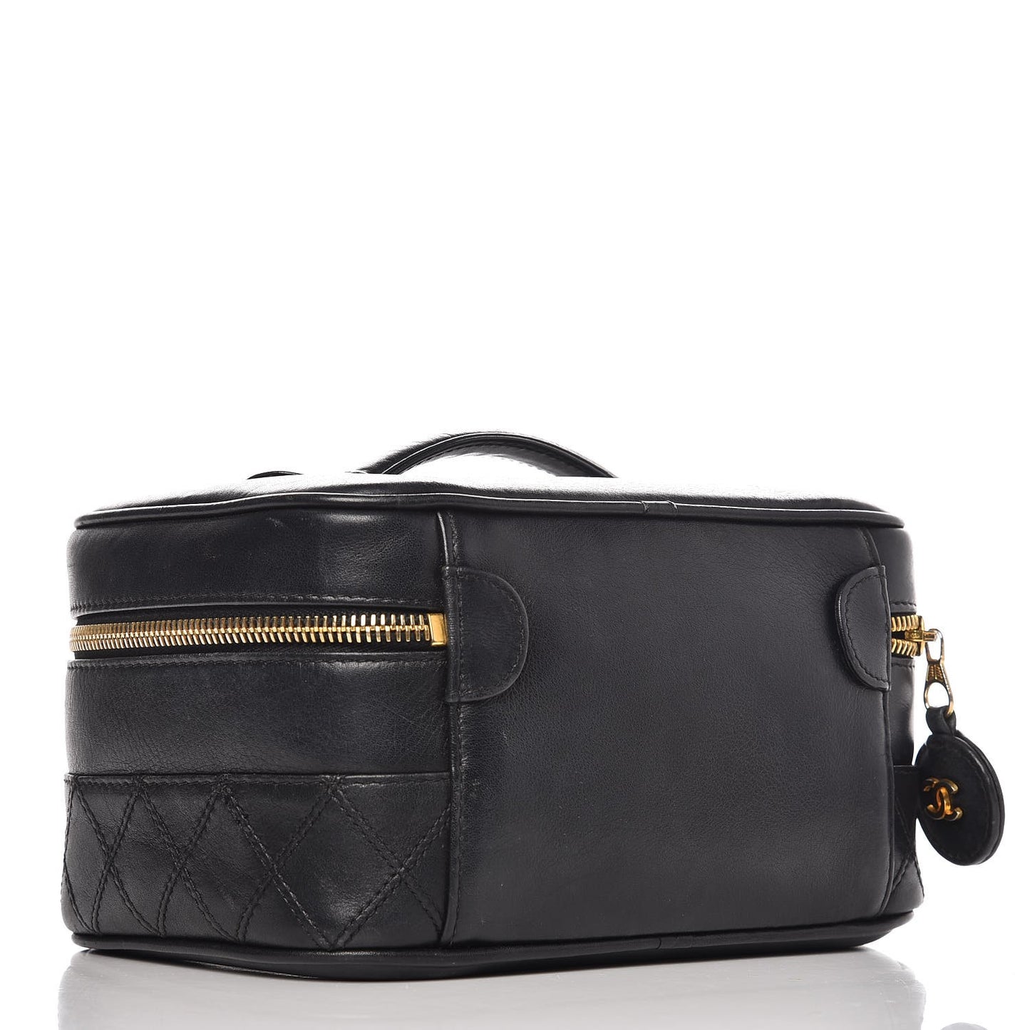 Lambskin Vanity Cosmetic Case Black