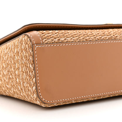 Burberry Raffia Calfskin TB Note Crossbody Bag Natural 9 of 10