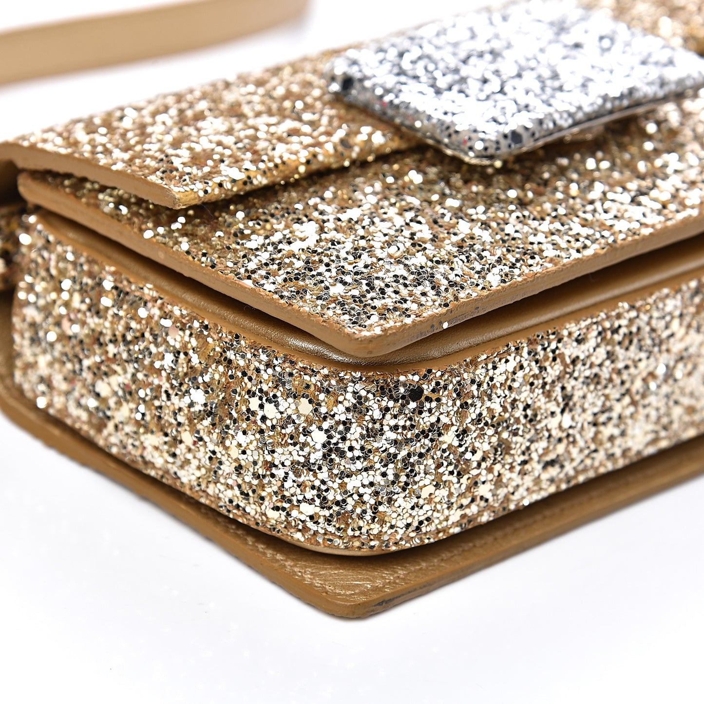 Glitter Small Lulu Bunny Satchel Gold Silver
