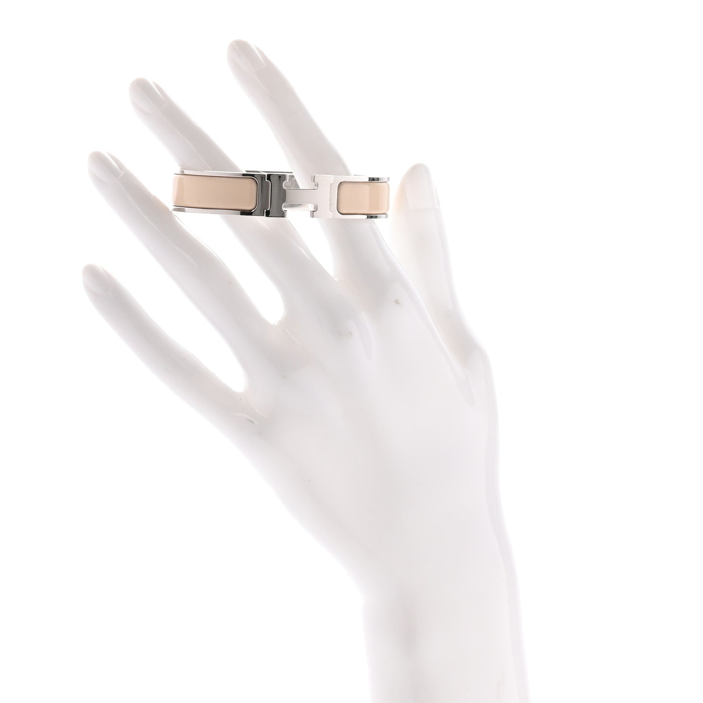 Narrow Enamel Clic Clac H Bracelet PM Beige Nacre
