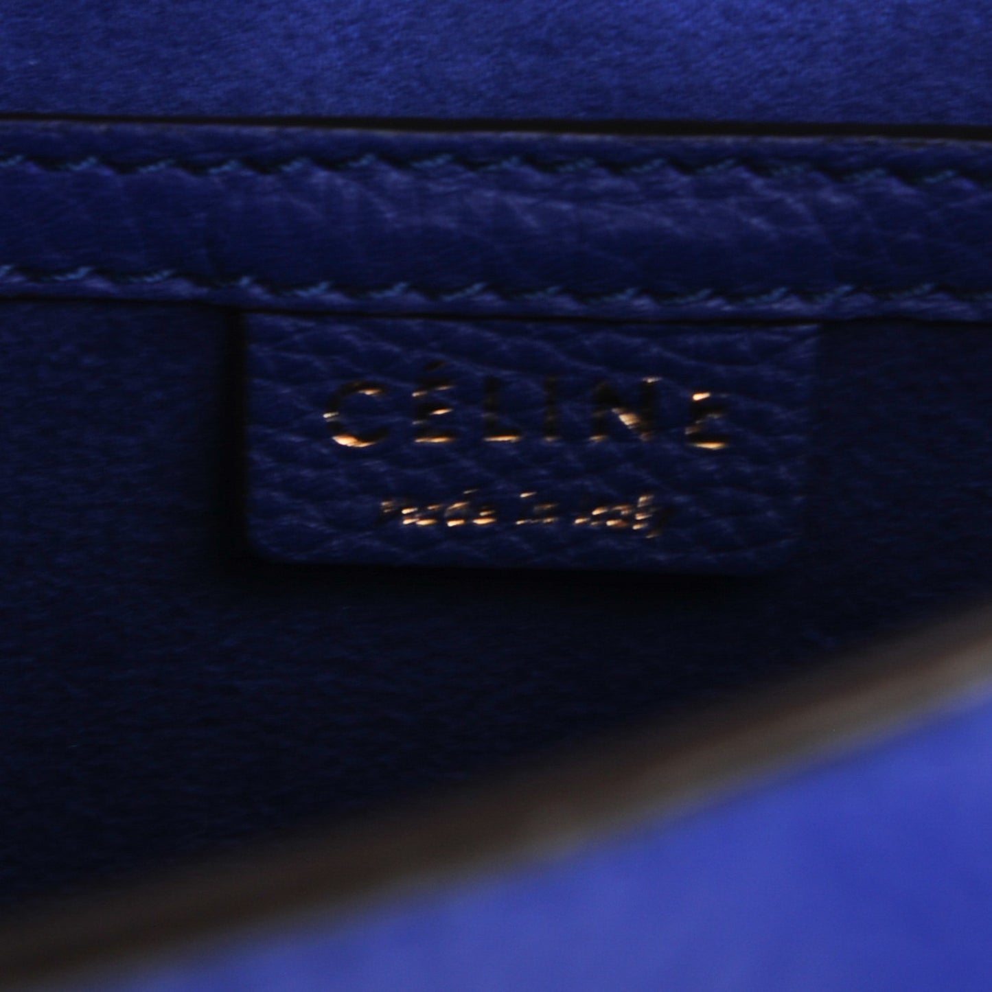 Drummed Calfskin Nano Luggage Indigo