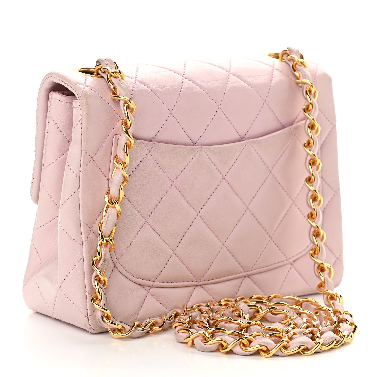 Chanel Lambskin Quilted Mini Square Flap Bag Light Pink 2 of 9