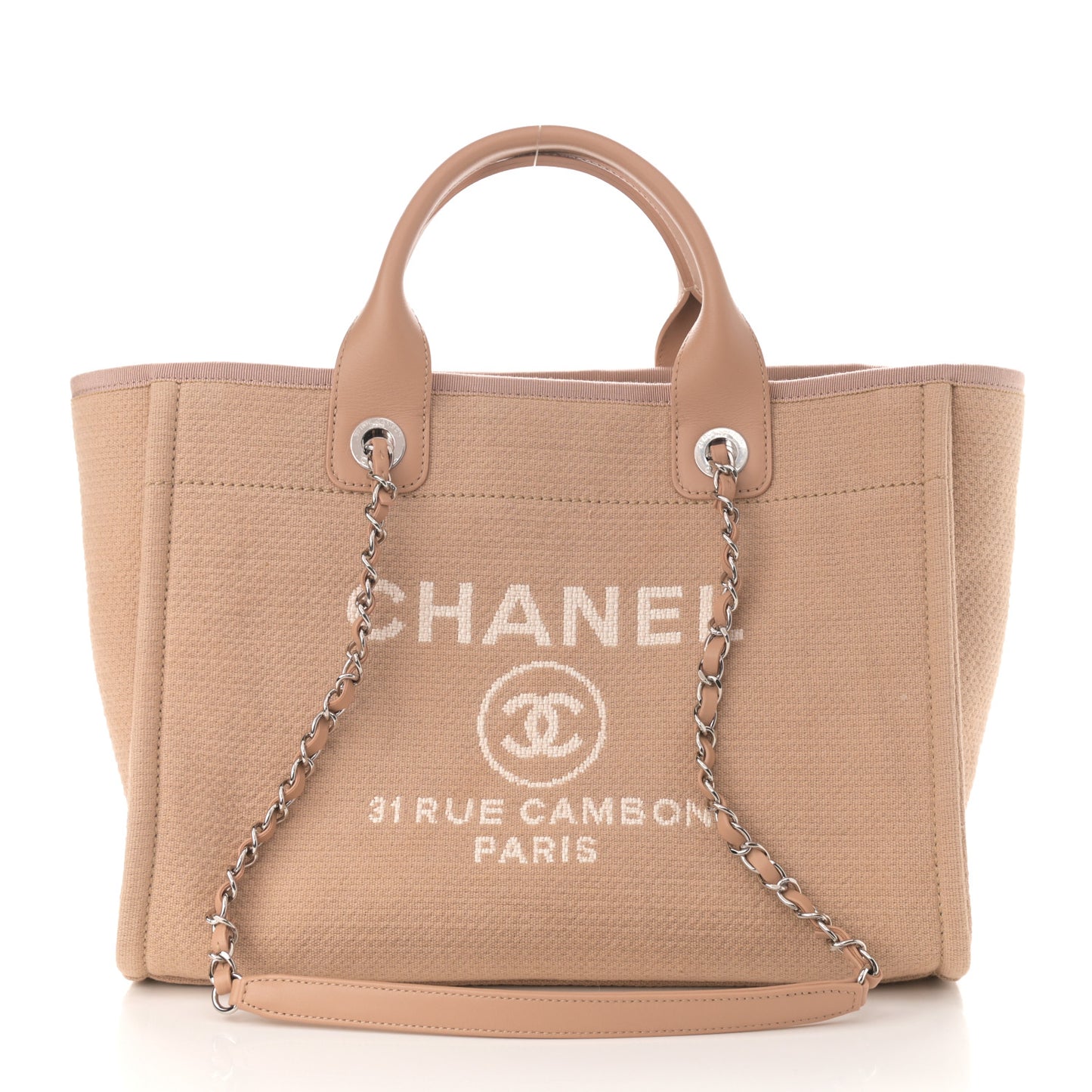 Mixed Fibers Small Deauville Tote Beige