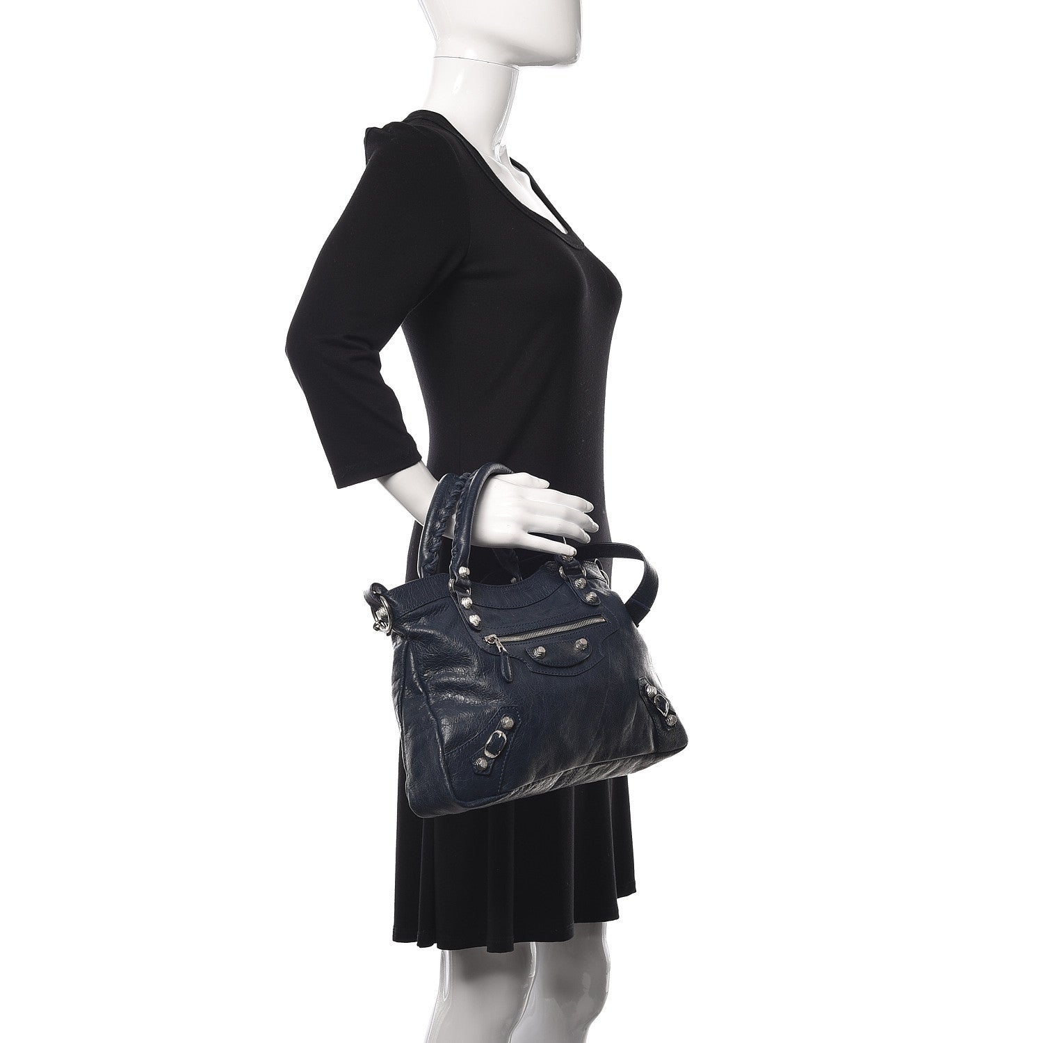 Balenciaga Agneau Giant 12 Silver Hardware Town Bleu Obscur 2 of 12