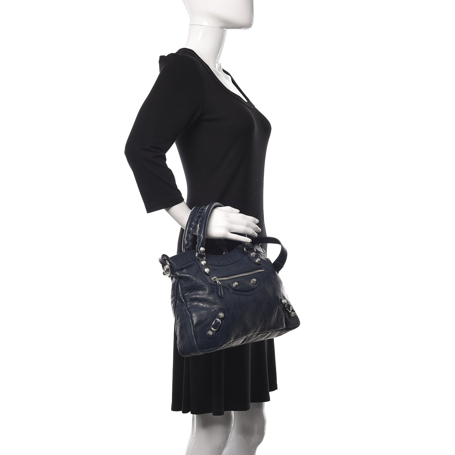 Agneau Giant 12 Silver Hardware Town Bleu Obscur