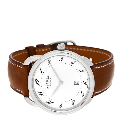 Hermes Stainless Steel Barenia 40mm Arceau Quartz Watch Fauve 2 of 5