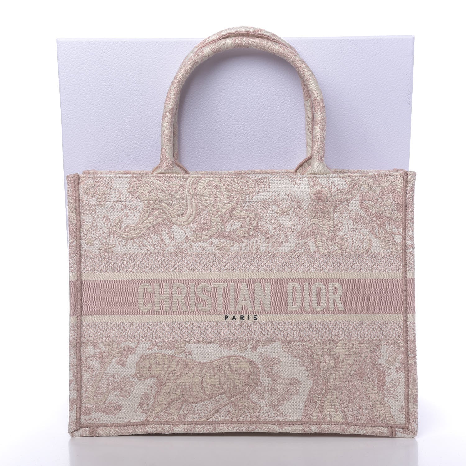 Christian Dior Canvas Embroidered Medium Dioriviera Toile De Jouy Book Tote Rose 11 of 11