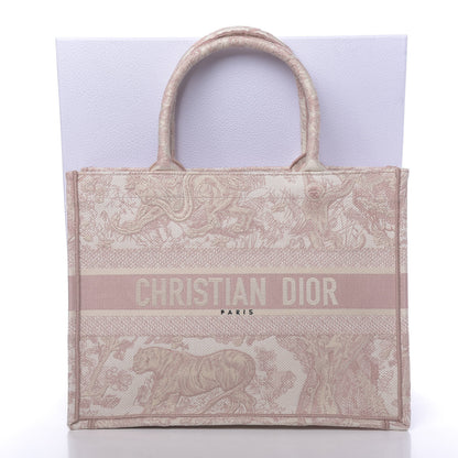 Christian Dior Canvas Embroidered Medium Dioriviera Toile De Jouy Book Tote Rose 11 of 11