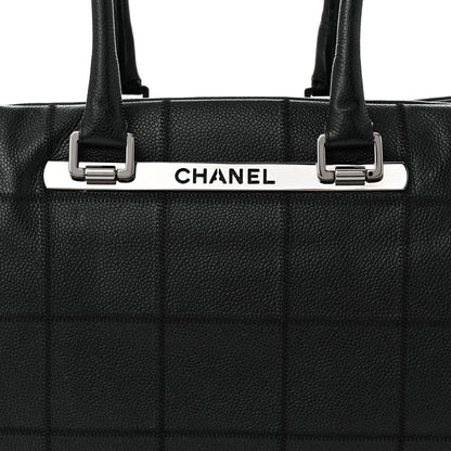 Chanel Caviar Square Stitched Large Satchel Black 8 of 10