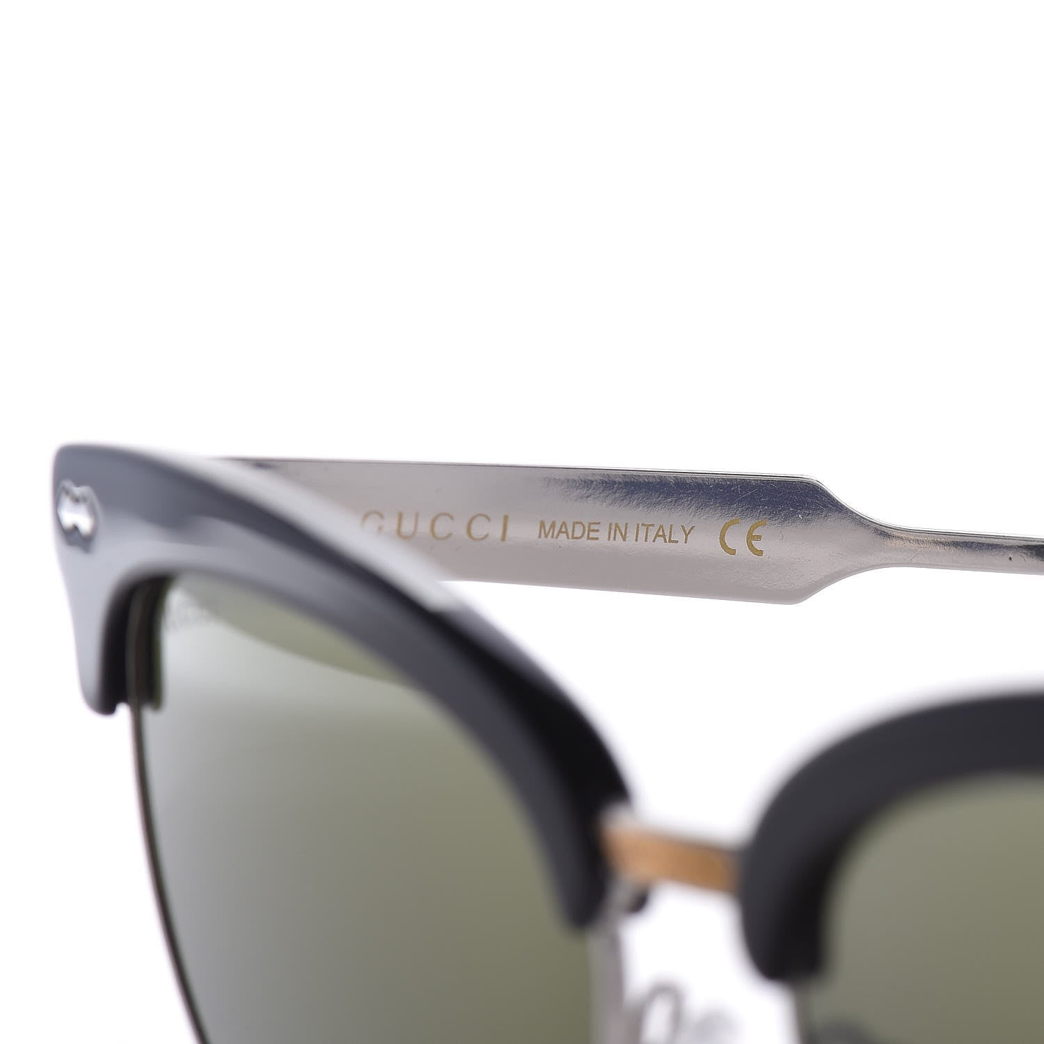 Gucci Acetate Damascato Cat Eye Sunglasses GG0055S Black Gold 5 of 6
