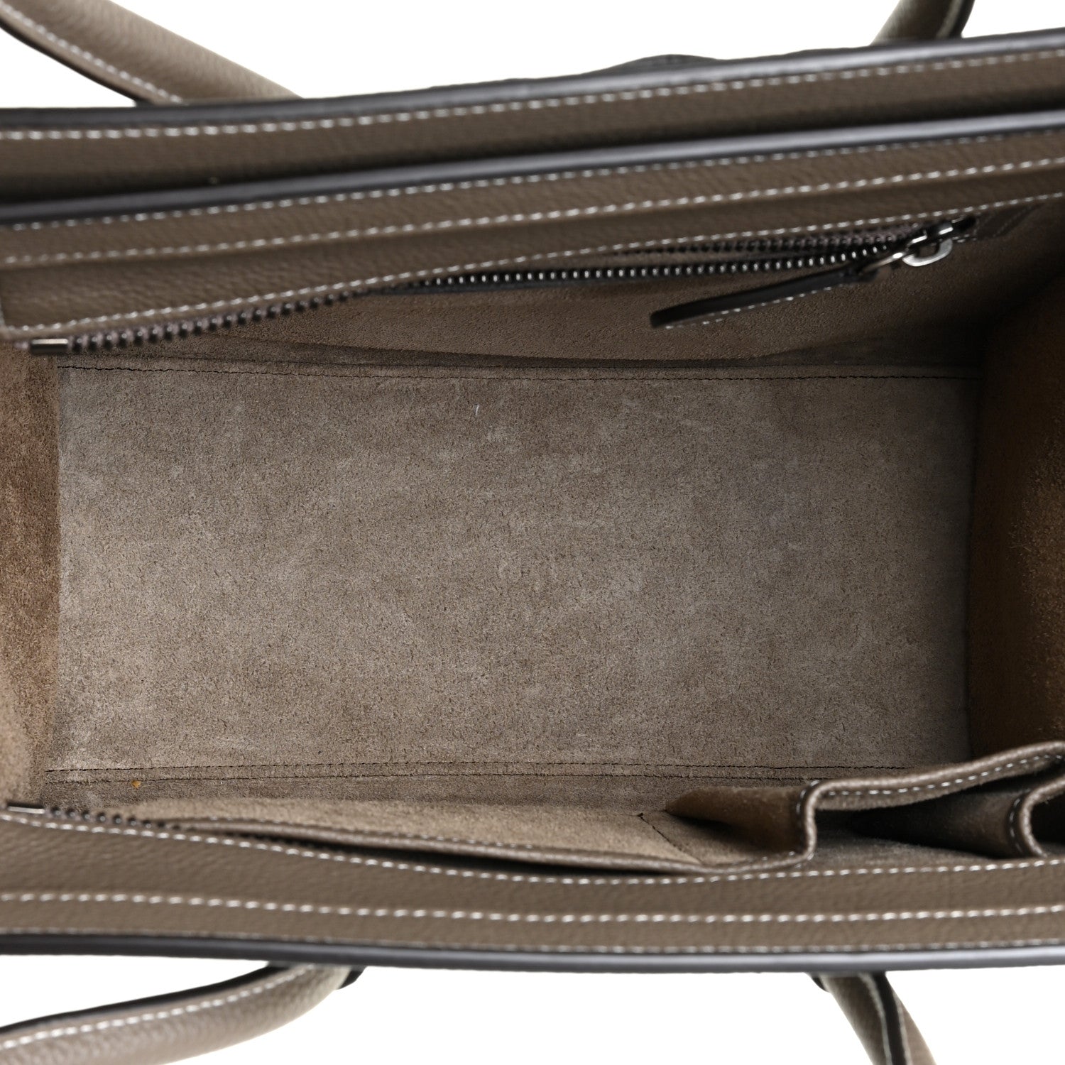 Celine Drummed Calfskin Micro Luggage Souris 5 of 17