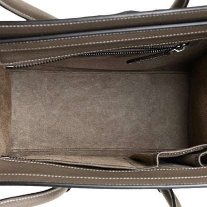 Celine Drummed Calfskin Micro Luggage Souris 5 of 17