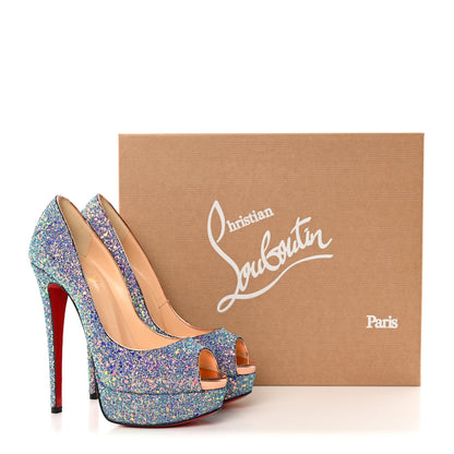 Christian Louboutin Glitter Dragonfly Lady Peep 150 Pumps 36.5 Etincelle Copper 17 of 17