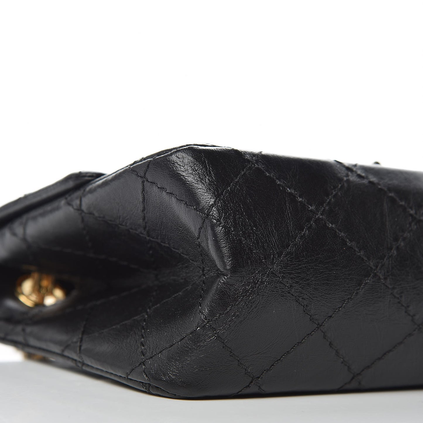 Aged Calfskin Quilted 2.55 Reissue Mini Flap Black