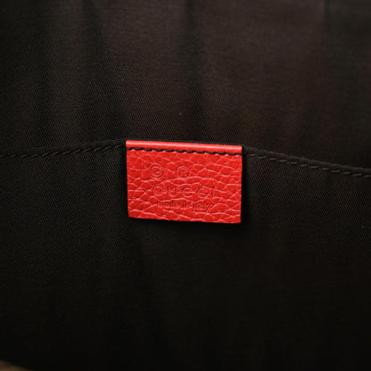 Gucci Calfskin Large Bamboo Clutch Red 6 of 8