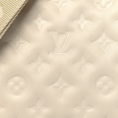 Louis Vuitton Lambskin Embossed Monogram Coussin PM Beige Cream 9 of 12