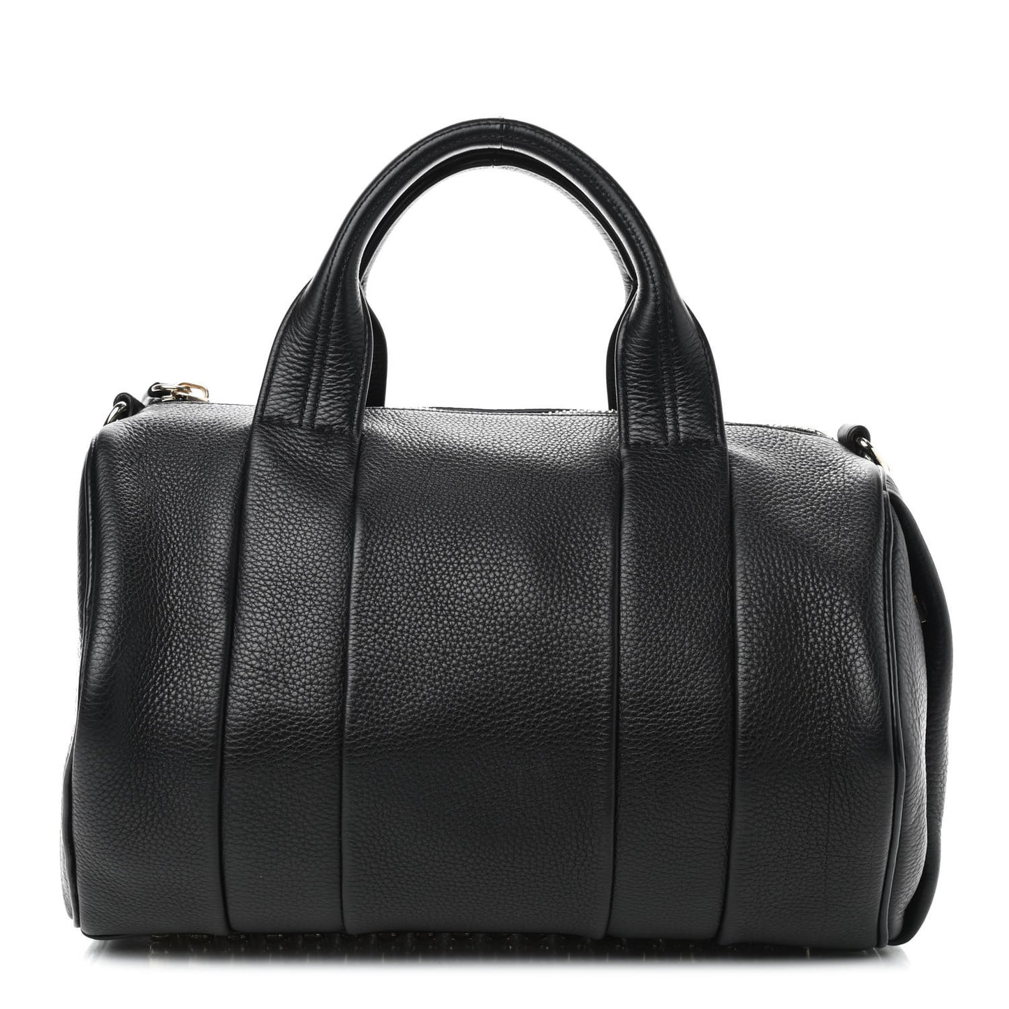 Pebbled Lambskin Rocco Black Pale Gold Hardware