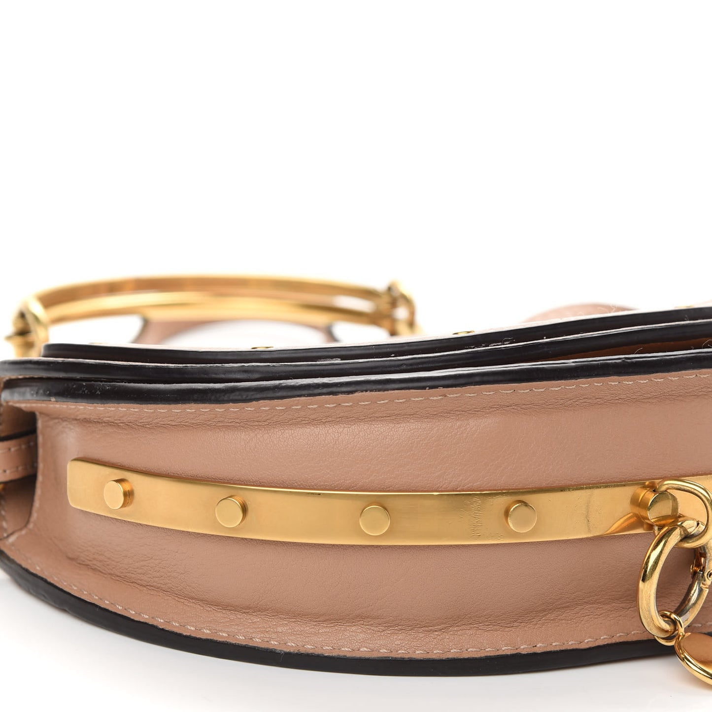 Calfskin Small Nile Bracelet Minaudiere Bag Biscotti Beige