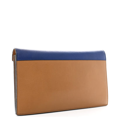 Celine Liege Calfskin Pocket Tri-Fold Multifunction Envelope Flap Wallet Navy Multicolor 3 of 11