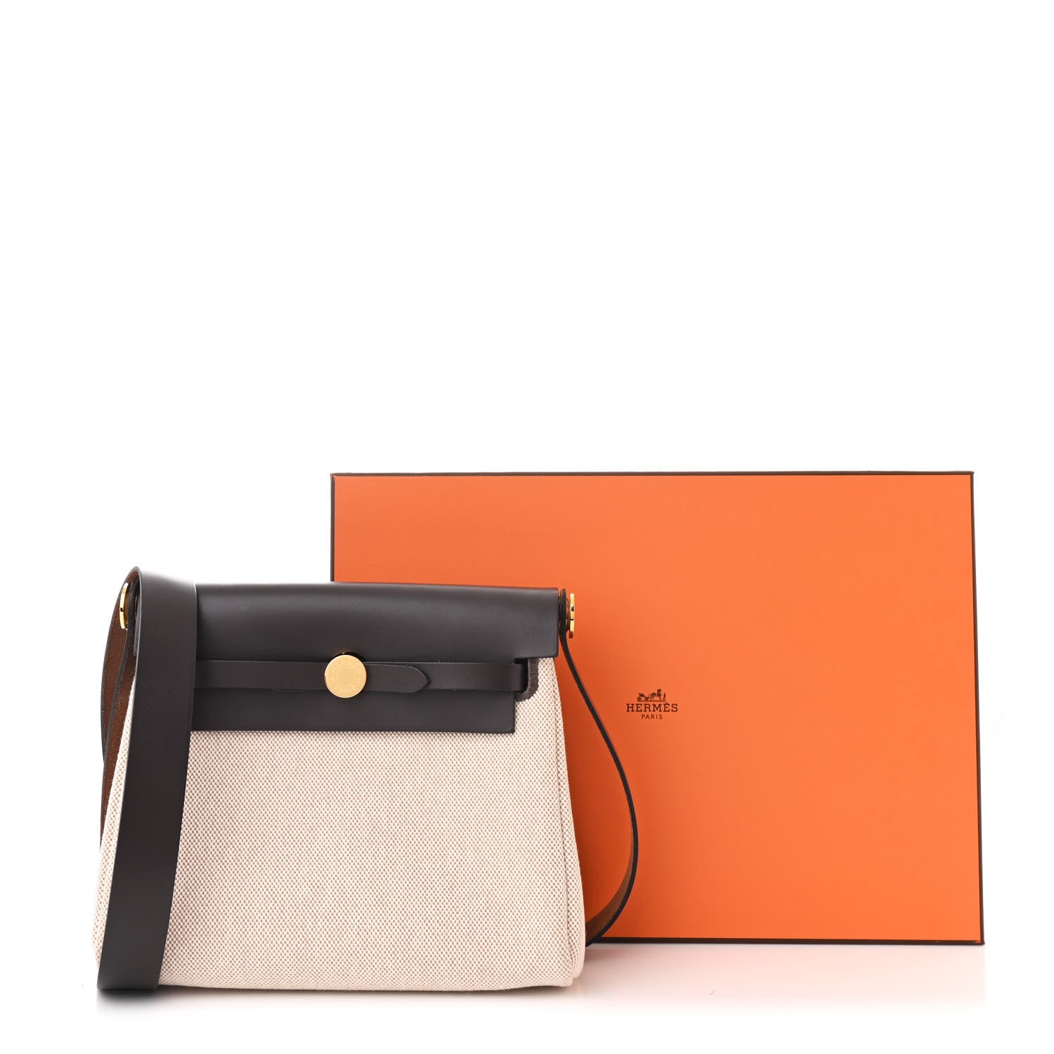 Hermes Military Toile Vache Hunter Herbag Zip Retourne 20 Ecru Beige Ebene 11 of 11