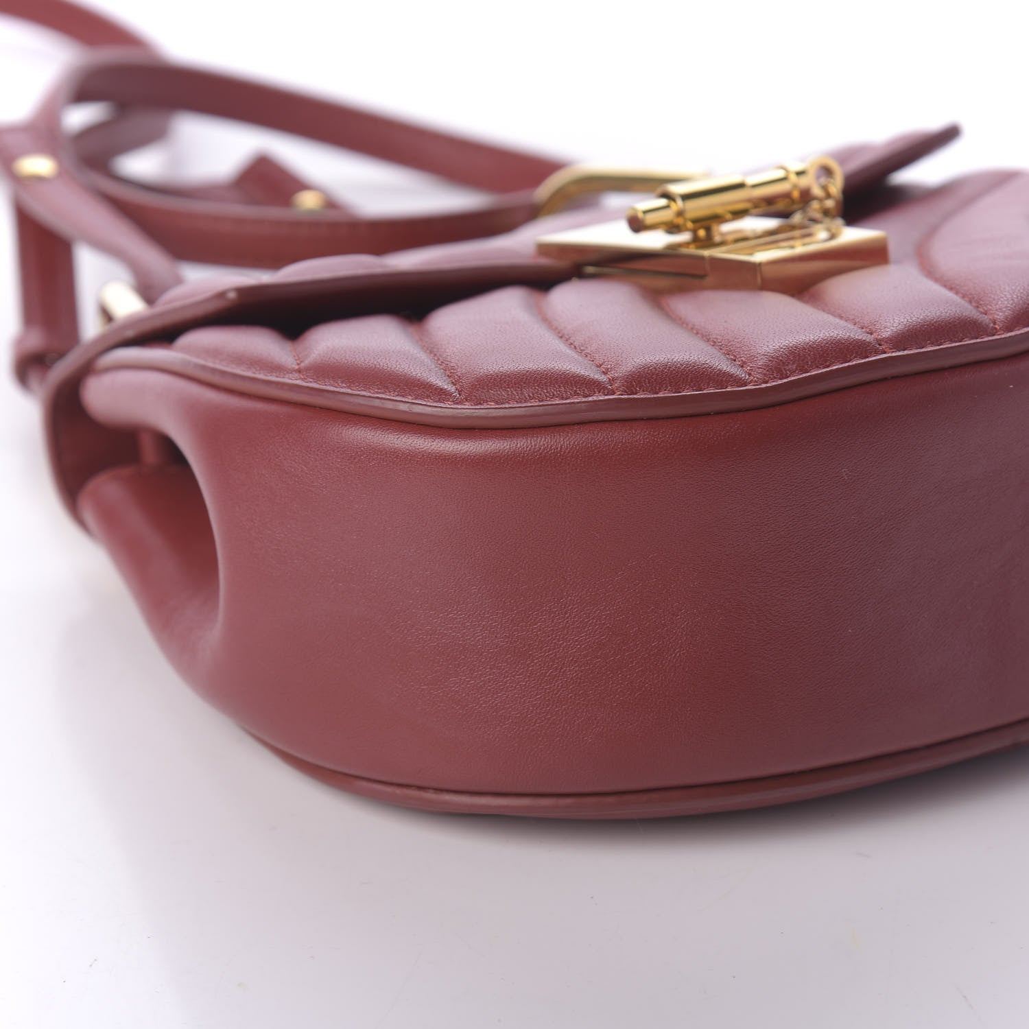 Chloe Calfskin Quilted Mini Drew Bijou Shoulder Bag Dahlia Red 6 of 10