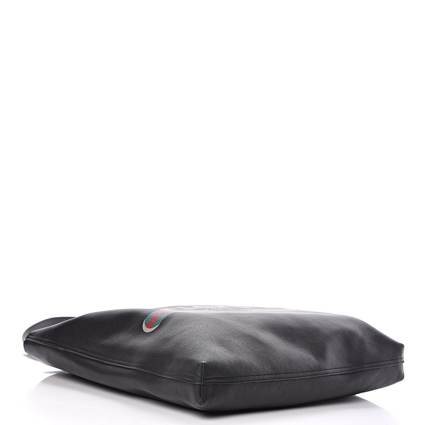 Calfskin Mens Logo Vertical Shopping Tote Black