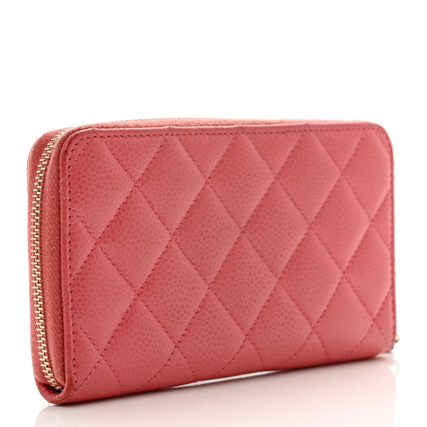 Chanel Caviar Quilted Medium Zip Around Wallet Pink 4 of 11