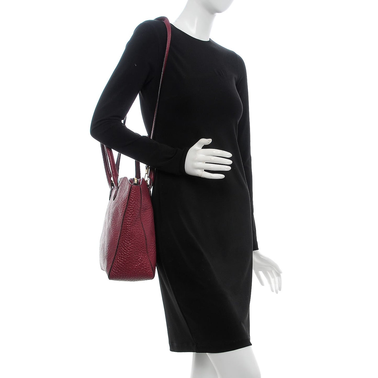 Heritage Grain Check Embossed Medium Dewsbury Tote Dark Plum