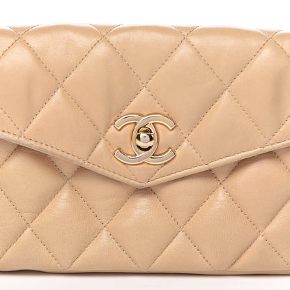 Chanel Lambskin Quilted Flap Waist Belt Bag 70 28 Beige 14 of 14