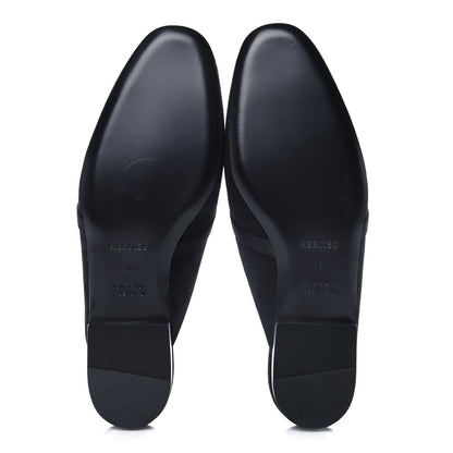 Hermes Suede Goatskin Oz Mules 38 Black 5 of 9