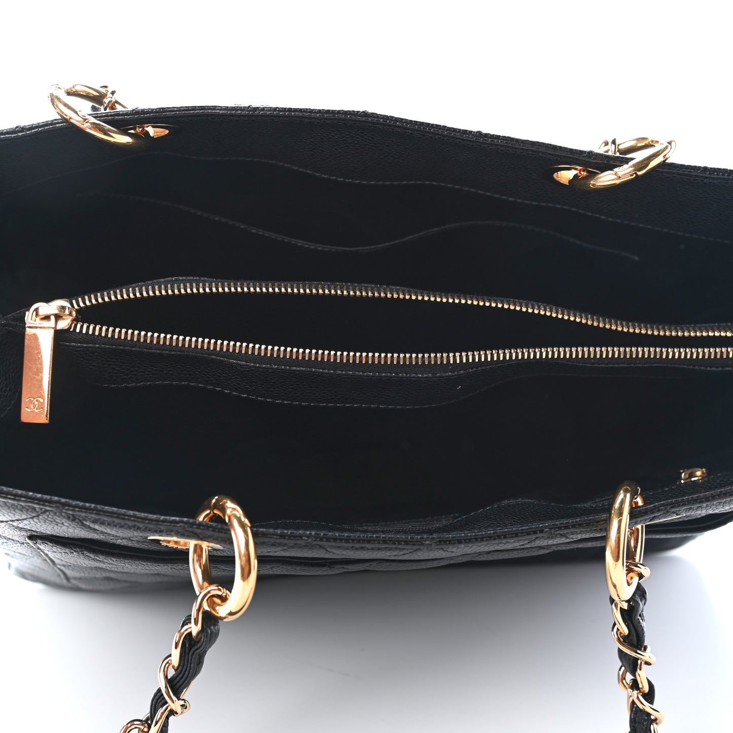 Caviar Quilted Grand Shopping Tote GST Black