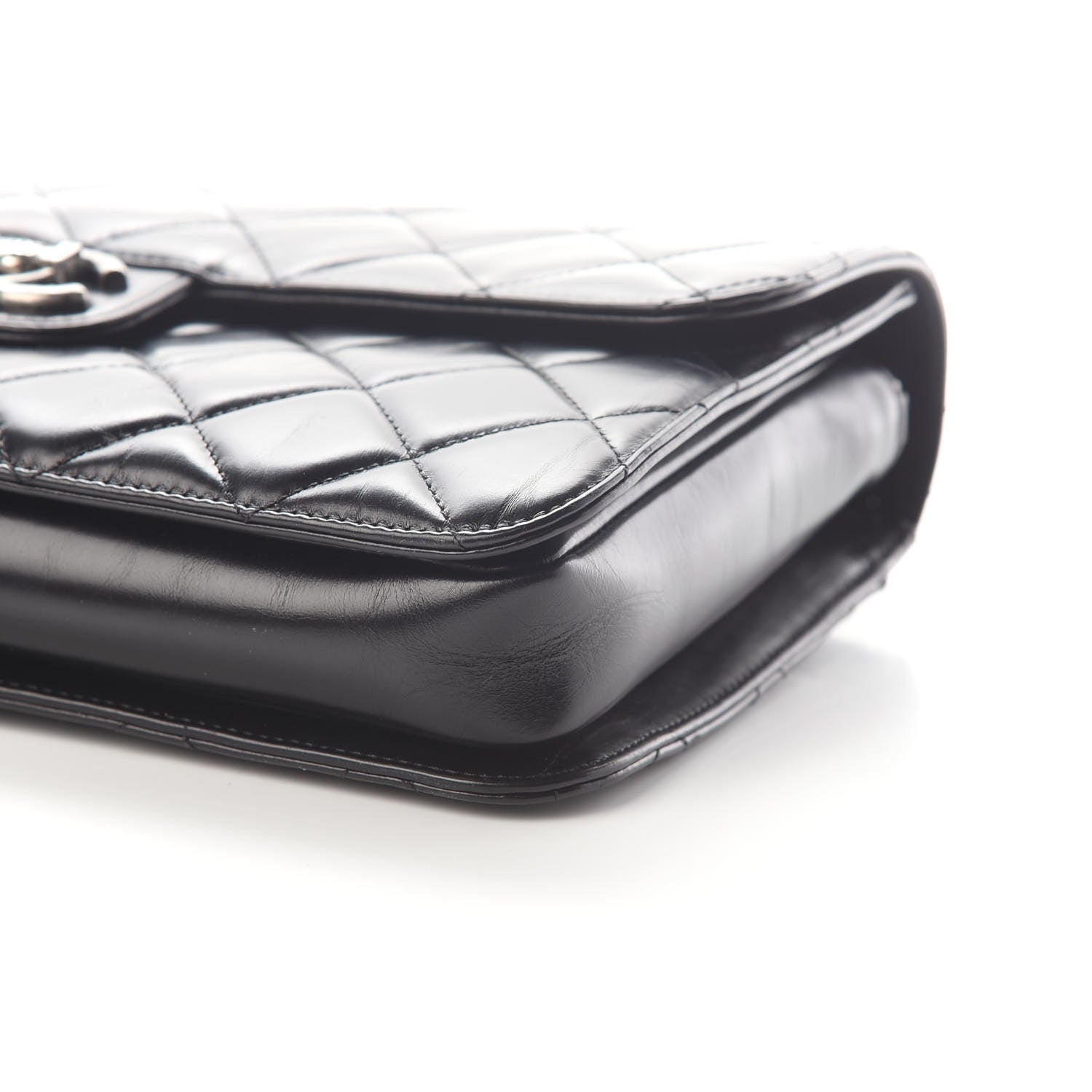 Chanel Glazed Calfskin Quilted Large Perfect Edge Flap Black 7 of 9
