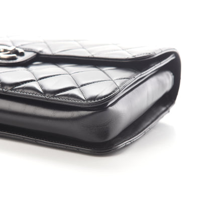 Chanel Glazed Calfskin Quilted Large Perfect Edge Flap Black 7 of 9