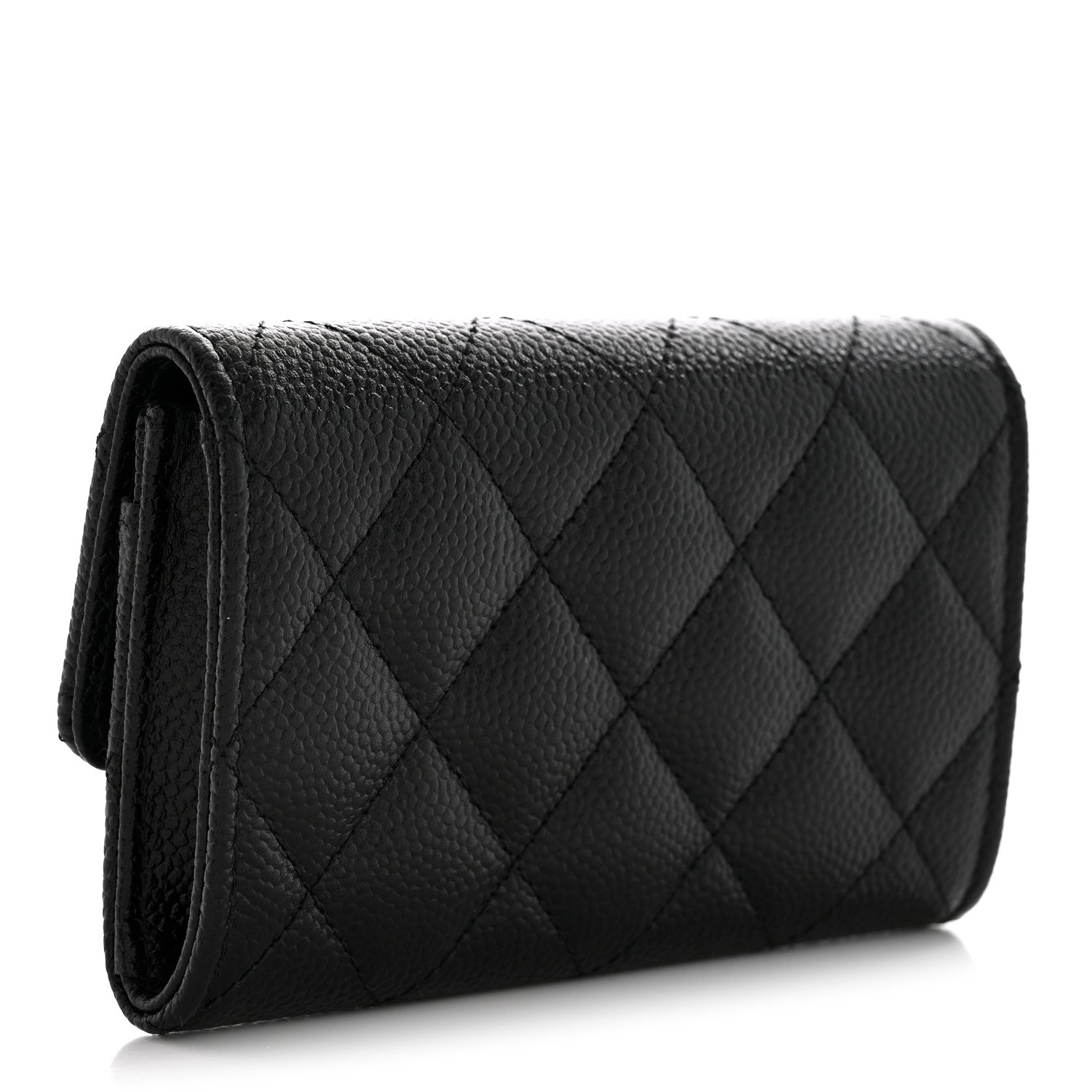 Chanel Caviar Quilted Chain CC Flap Card Holder Black 3 of 7