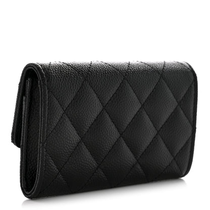 Chanel Caviar Quilted Chain CC Flap Card Holder Black 3 of 7
