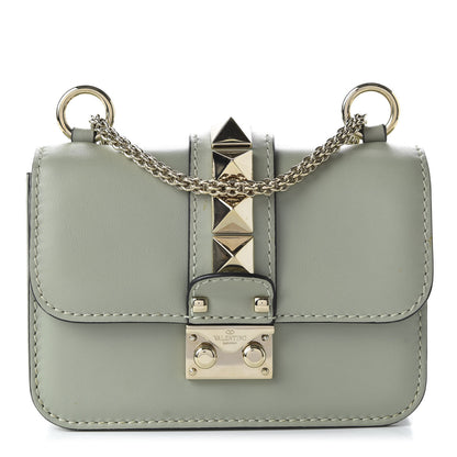 Valentino Garavani Vitello Mini Glam Lock Rockstud Flap Water Green 1 of 19