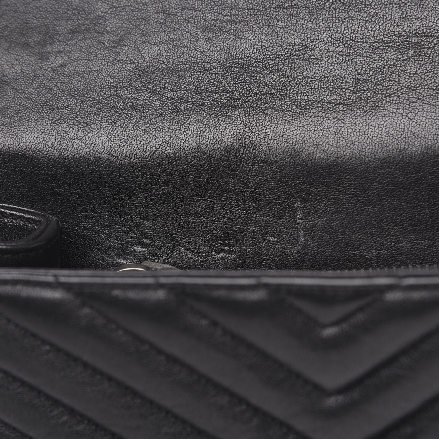 Saint Laurent Sheepskin Matelasse Chevron Monogram Medium College Bag Black 10 of 12