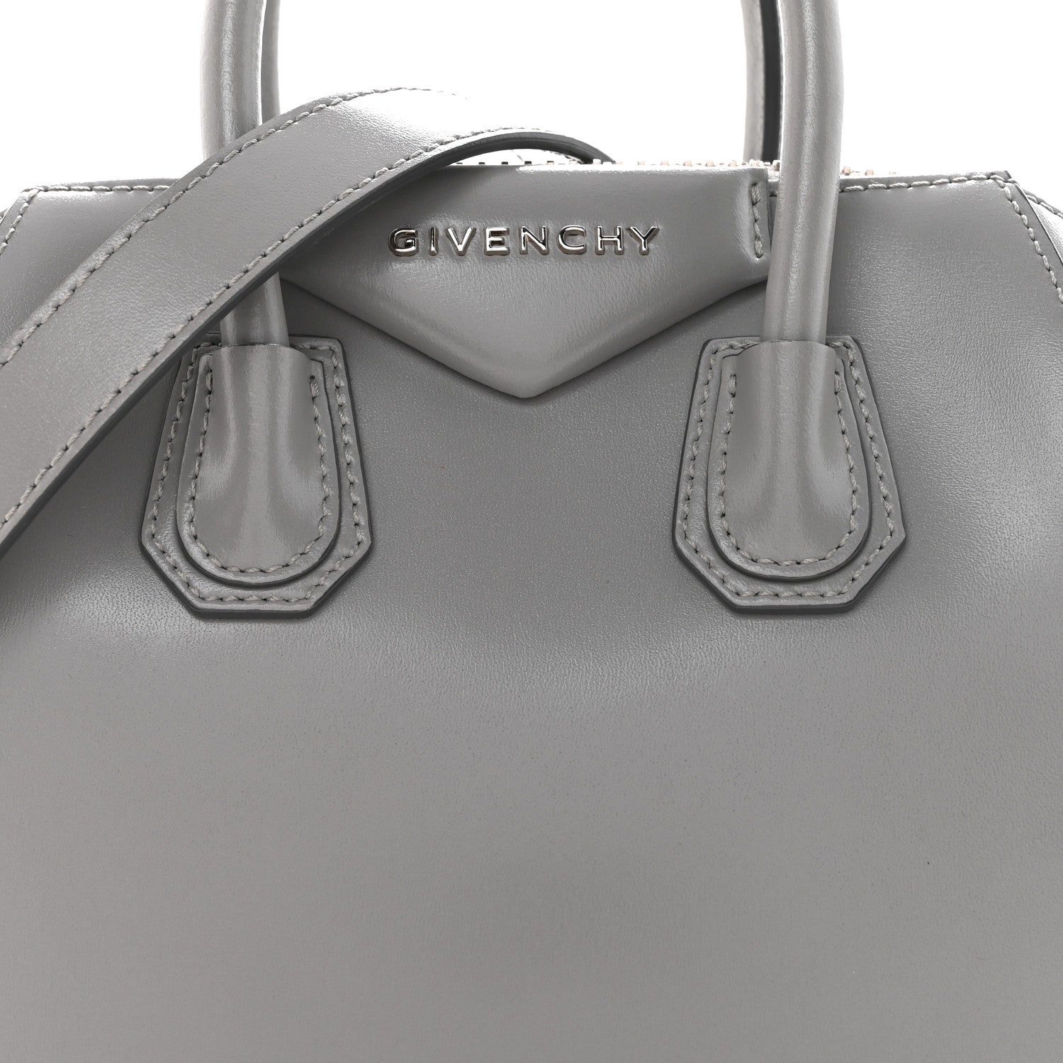 Givenchy Shiny Lord Calfskin Mini Antigona Pearl Grey 10 of 14