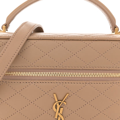 Saint Laurent Lambskin Quilted Mini Gaby Vanity Case Dark Toffee 8 of 14